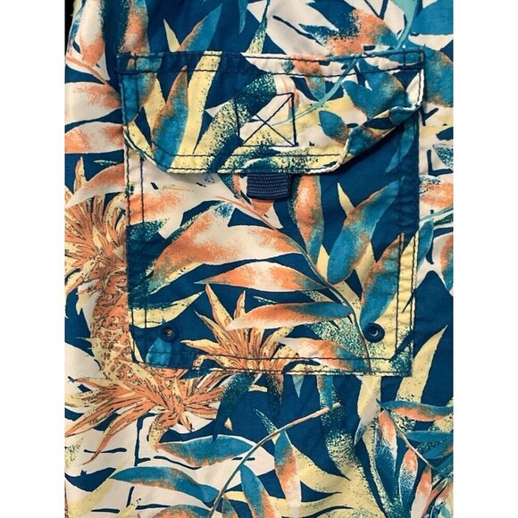 Caribbean Swimwear Men's Tropical Swimwear Trunks Size M Multicolor Pockets - Picture 7 of 10